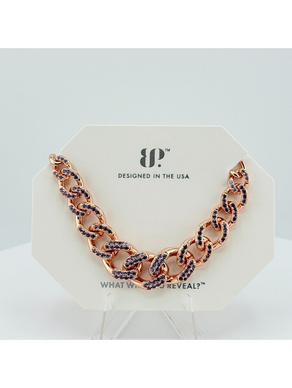 Bomb Party December Necklace "It's The Sparkle For Me" Tanzanite on Rose Gold